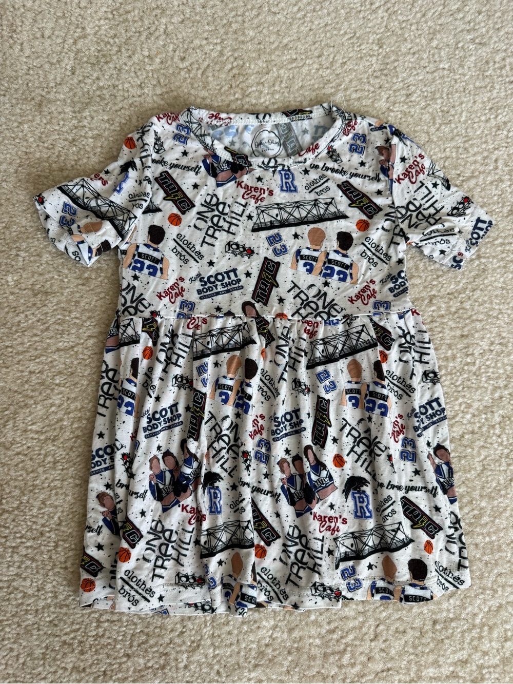 Toddler One Tree Hill themed bamboo dress